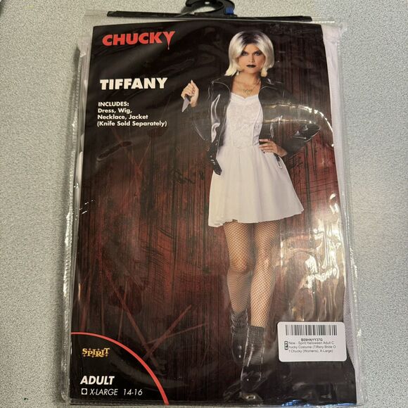 Spirit Halloween Tiffany Costume Adult XL 14-16 Dress Wig Necklace Jacket Horror - Picture 1 of 4
